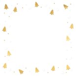 Kerstkaart fotokaart met eigen foto en gouden kerstboompjes Achterkant