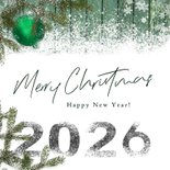 Kerstkaart fotostapel op hout en sneeuw 2