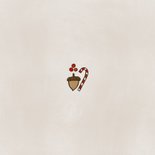 Kerstkaart gezellige kabouters paddestoelen en eikeltjes Achterkant