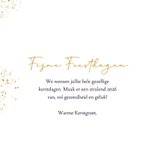 Kerstkaart goud paarse dennentakken 3