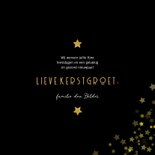 Kerstkaart gouden kerstboom met sterren Fijne Feestdagen 3