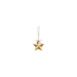 Kerstkaart gouden ster en blad Achterkant
