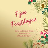 Kerstkaart goudlook met takjes  3