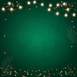 Kerstkaart groen foto lampjes confetti koperlook hartjes Achterkant
