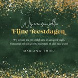 Kerstkaart groen goud fijne feestdagen foto's sterren 3