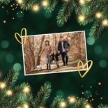 Kerstkaart groen kersttakken jaartal 2026 goudlook 2