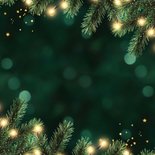 Kerstkaart groen kersttakken jaartal 2026 goudlook Achterkant