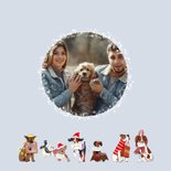 Kerstkaart honden brievenbus kerst illustratie 2