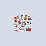 Kerstkaart honden brievenbus kerst illustratie Achterkant