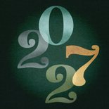 Kerstkaart jaartal 2027 groen 2