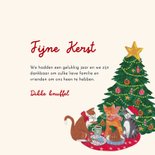 Kerstkaart katten gezellig bij de kerstboom  3