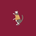 Kerstkaart katten gezellig bij de kerstboom  Achterkant