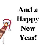 Kerstkaart kerst kip om de hoek 2