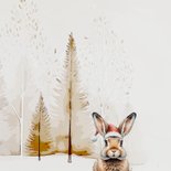 Kerstkaart kerst konijn bos 2