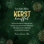 Kerstkaart kerstbal goud sterren fijne kerst vuurwerk 3