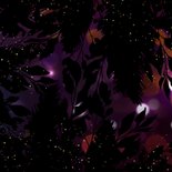 Kerstkaart kerstballen 2026 paars rood licht Achterkant