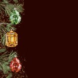 Kerstkaart kerstballen edelstenen 2