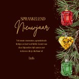 Kerstkaart kerstballen edelstenen 3