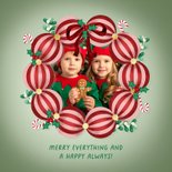 Kerstkaart kerstballen kerstkrans 'Fijne Kerst!' 2