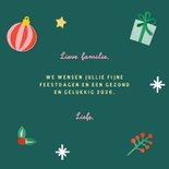 Kerstkaart kerstbomen en cadeautjes donkergroen 3