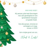 Kerstkaart kerstboom foto eigen huisdier kerstbril en gewei 3