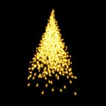 Kerstkaart kerstboom met lampjes en licht 2