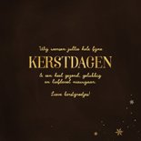 Kerstkaart kerstdagen met sneeuwvlok bruin goudlook 3