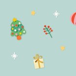 Kerstkaart kerstfiguren mintgroen 2