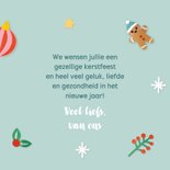 Kerstkaart kerstfiguren mintgroen 3