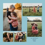 Kerstkaart kersthuisjes en kerstboom in de sneeuw 2