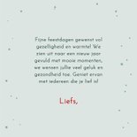 Kerstkaart kerstklokken met rode strik 3