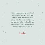 Kerstkaart kerstklokken met rode strik 3