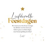 Kerstkaart Kerstknuffel foto kerstruit goud hartjes ster 3