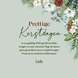 Kerstkaart kerstkrans met groene strik 3