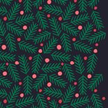 Kerstkaart kersttakken met rode ballen blauw vierkant 2