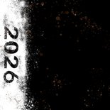 Kerstkaart koperen ster sneeuw en label 2026 2