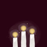 Kerstkaart licht en liefde kaarsjes bordeaux 2