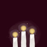 Kerstkaart licht en liefde kaarsjes bordeaux 2