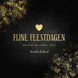 Kerstkaart liefdevol gouden hart Fijne Feestdagen 3