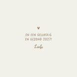 Kerstkaart liefdevolle feestdagen foto ruitjes patroon beige 3