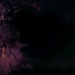 Kerstkaart liefdevolle kerst gouden hart paars  Achterkant