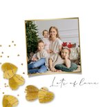 Kerstkaart lovely holidays met hartjes confetti goudlook 2