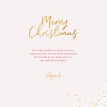 Kerstkaart magical pink merry christmas goud kerstbomen 3