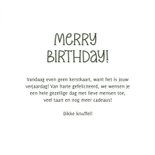 Kerstkaart Merry Birthday met illustraties 3