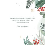 Kerstkaart met botanische elementen en sterren 3