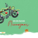 Kerstkaart met fatbike en kerstlampjes 2