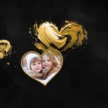 Kerstkaart met geschilderd hart liefdevolle kerst 2