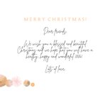 Kerstkaart met kerstballen en Amsterdam huisjes  3