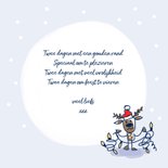 Kerstkaart met kerstman en rendier op de fiets 3
