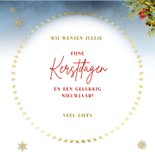 Kerstkaart met knuffelende kabouters in cirkel 3